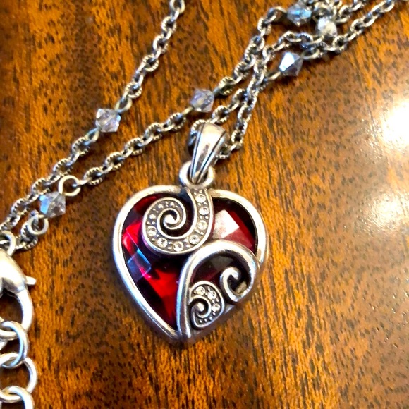 Brighton CUPIDS LOVE Swarovski Crystal reversible Heart Necklace - Picture 1 of 13